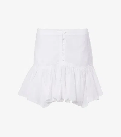 Isabel Marant Étoile Daneen Ruffled Cotton-blend Miniskirt In White