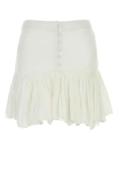 Isabel Marant Étoile Isabel Marant Etoile White Cotton Blend Daneen Mini Skirt