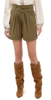Isabel Marant Étoile Danica Shorts Khaki In Green