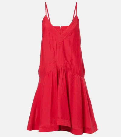 Isabel Marant Étoile Danielle Cotton-blend Minidress In Red