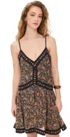 Isabel Marant Étoile Black & Orange Danielle Minidress In Black