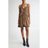 Isabel Marant Étoile Danielle Floral Cotton Blend Dress In Black/brown Multi