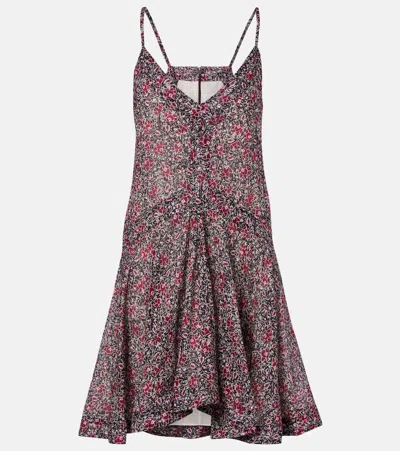 Isabel Marant Étoile Danielle Floral Cotton Voile Minidress In Brown