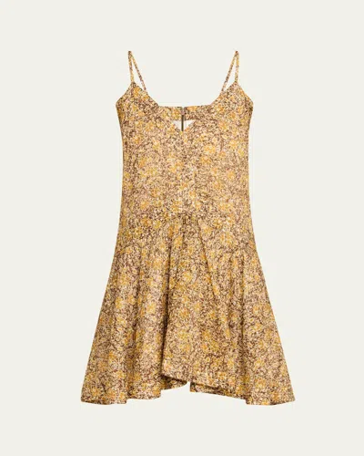 Isabel Marant Étoile Danielle Floral Sleeveless Mini Dress In Brown