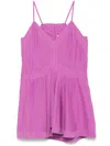 Isabel Marant Étoile Danielle Gathered Organic Cotton-blend Voile Mini Dress In Purple