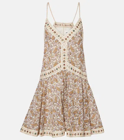 Isabel Marant Étoile Danielle Paisley Cotton Minidress In White