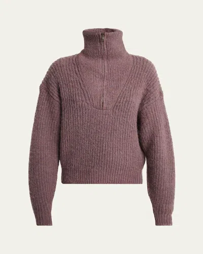 Isabel Marant Étoile Danita Half-zip Sweater In Brown