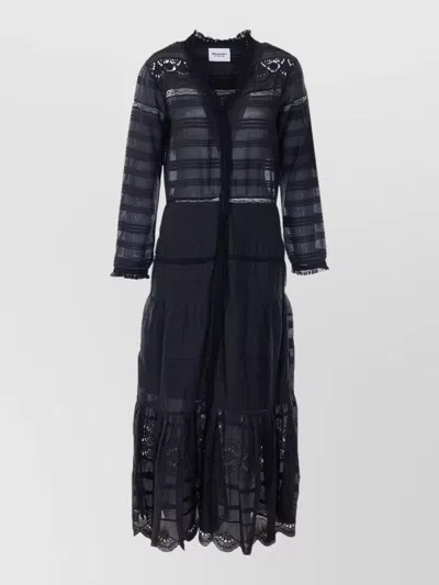 Isabel Marant Étoile Daniva Dress Lace Embroidery Long Silhouette In Black