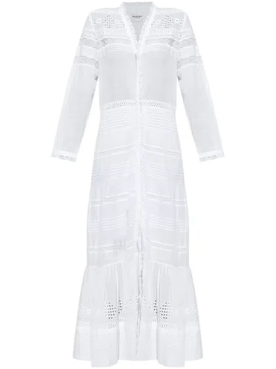 Isabel Marant Étoile Daniva Lace-trimmed Broderie Anglaise Organic Cotton-voile Maxi Dress In White