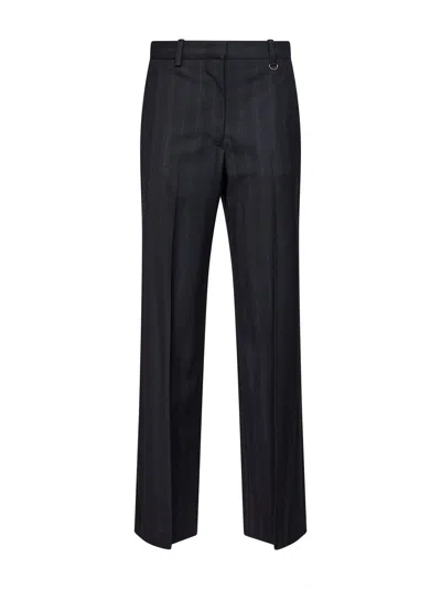 Isabel Marant Étoile Dark Anthracite Check Virgin Wool Noanda Trousers In Black