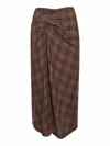 Isabel Marant Étoile Dark Bronze Checkered Cotton Nicole Midi Skirt In Brown