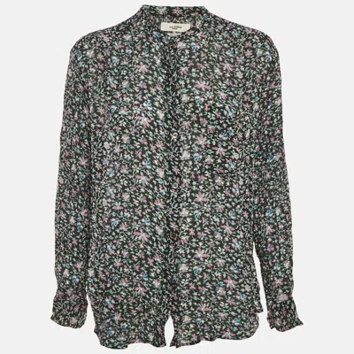 Pre-owned Isabel Marant Étoile Dark Green Printed Crepe Top Xl