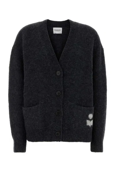 Isabel Marant Étoile Dark Grey Alpaca Blend Eborah Cardigan In Gray