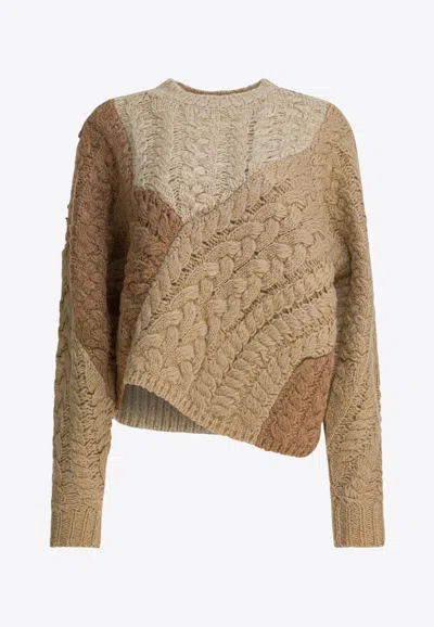 ISABEL MARANT ÉTOILE DARYL TWISTED KNIT PATCHWORK SWEATER