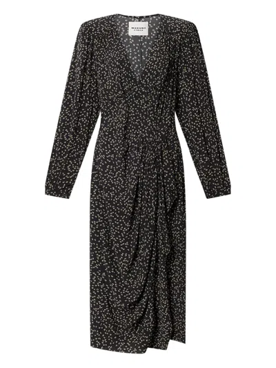 Isabel Marant Étoile Daylia Printed Midi Dress In Black