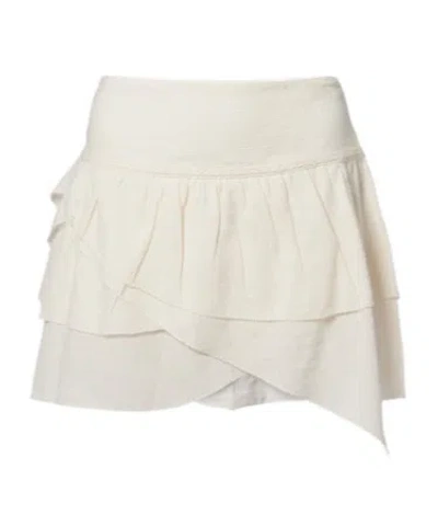 Isabel Marant Étoile Dejha Cotton And Linen-blend Miniskirt In Neutral