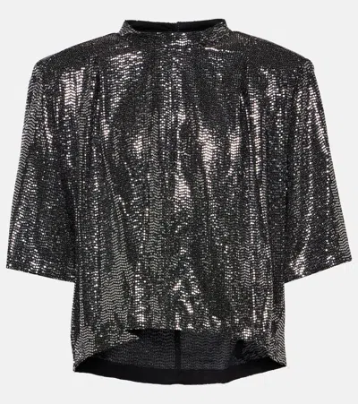 Isabel Marant Étoile Delfi Embellished Top In Silver