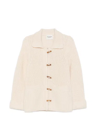 Isabel Marant Étoile Delinda Toggle-fastening Ribbed Cardigan In Neutrals