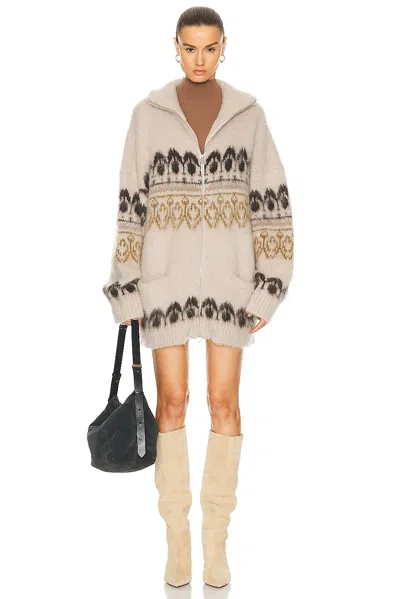 Isabel Marant Étoile Beige & Khaki Deloris Jacket In Multi
