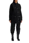Isabel Marant Étoile Chic Mini Denim Jacket With Drawstring Waist In Black