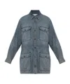 Isabel Marant Étoile Nossia Faded Blue Denim Shirt Jacket In Gray