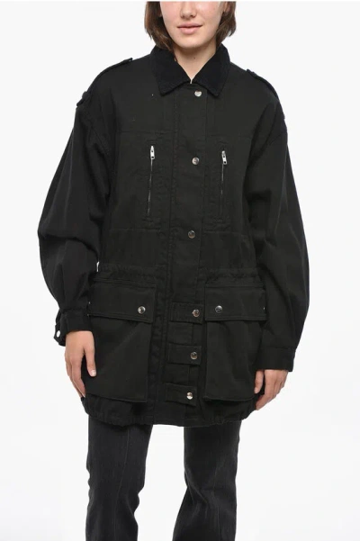 Isabel Marant Etoile Denim Joanna Multipocketed Jacket In Black