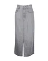 Isabel Marant Etoile Denim Midi Skirt In Grey Cotton In Grey