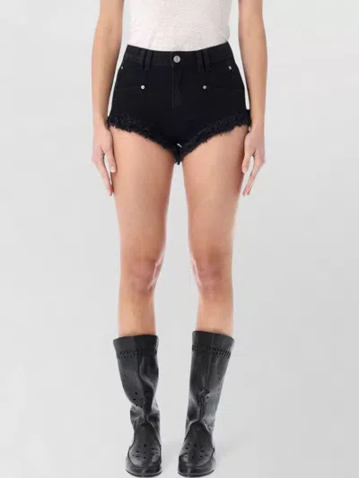 Isabel Marant Étoile Denim Mini Shorts Double Belt Loops In Black