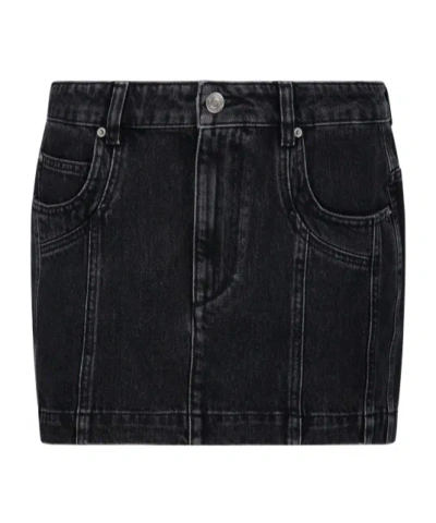 Isabel Marant Étoile Denim Mini Skirt In Black