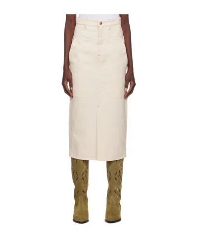 Isabel Marant Étoile Denim Skirt In White