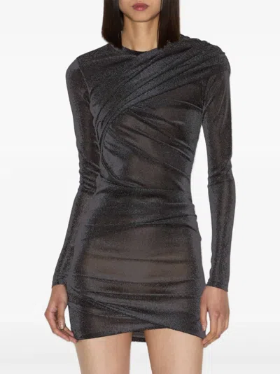 ISABEL MARANT ÉTOILE DENISE DRAPED LONG-SLEEVE MINI DRESS