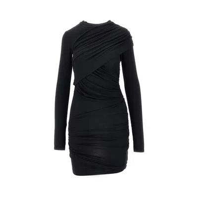 Isabel Marant Étoile 'denise' Draped Mini Dress In Black