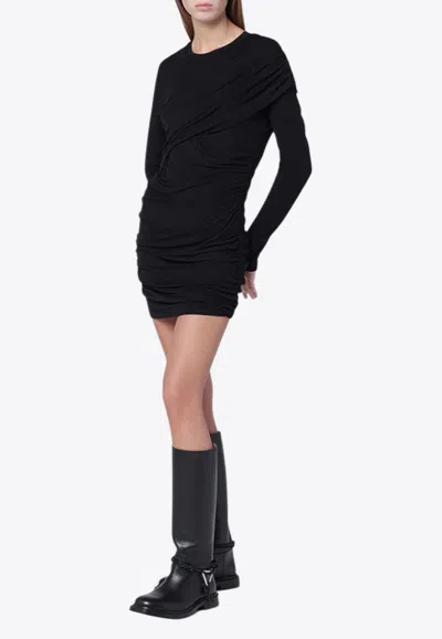 Isabel Marant Étoile Denise Draped Mini Dress In Black