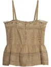 Isabel Marant Étoile Isabel Marant Etoile Embroidered Khaki Denys Tank Top In Neutrals