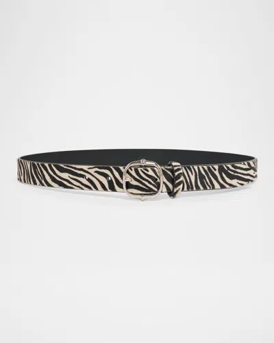 Isabel Marant Étoile Depson Zebra Calf Hair Belt In Zebra/pall