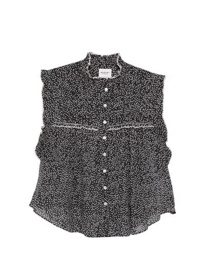 Isabel Marant Étoile Dersia Polka-dot Blouse In Black
