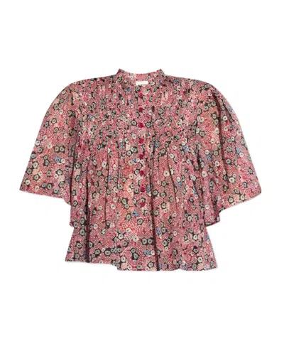 Isabel Marant Étoile Destiny Abstract-print Blouse In Pink