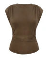 Isabel Marant Étoile Shoulder-padded Top In Brown
