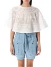Isabel Marant Étoile Dilama Crochet-trimmed Broderie Anglaise Organic Cotton-voile Blouse