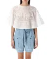 Isabel Marant Étoile Dilama Crochet-trimmed Broderie Anglaise Organic Cotton-voile Blouse In White