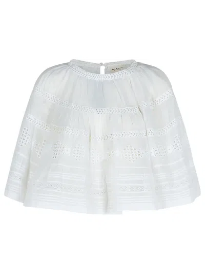 Isabel Marant Étoile 'dilama' White Top With Round Neck And Broderie Anglaise