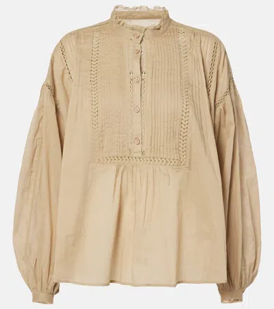 Isabel Marant Étoile Disia Cotton Shirt In Green