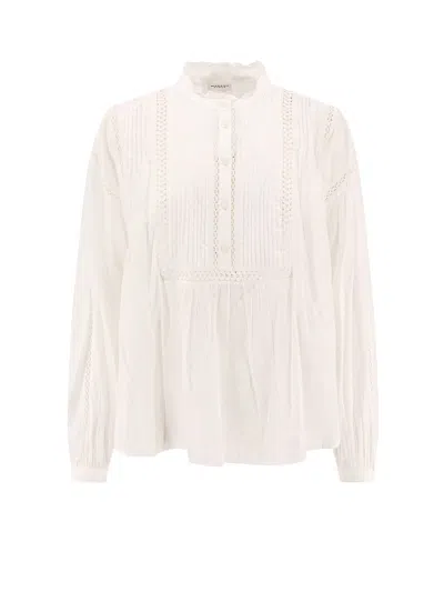 Isabel Marant Étoile Disia Cotton Shirt With Lace Inserts In White