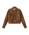 Isabel Marant Étoile Distressed-effect Panelled Jacket In Brown