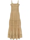 Isabel Marant Étoile Isabel Marant Etoile Divine Khaki Embroidered Straps Dress In Neutrals
