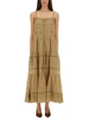 Isabel Marant Étoile Isabel Marant Etoile Divine Khaki Embroidered Straps Dress In Green