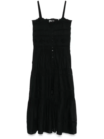 Isabel Marant Étoile Isabel Marant Etoile Divine Long Elaborate Cotton Voile Dress In Black