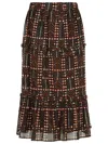 Isabel Marant Étoile Marant Etoile Women Diya Biologic Cotton Skirt With All-over Print In Black