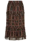 Isabel Marant Étoile Marant Etoile Women Diya Biologic Cotton Skirt With All-over Print In Black