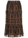Isabel Marant Étoile Marant Etoile Women Diya Biologic Cotton Skirt With All-over Print In Black